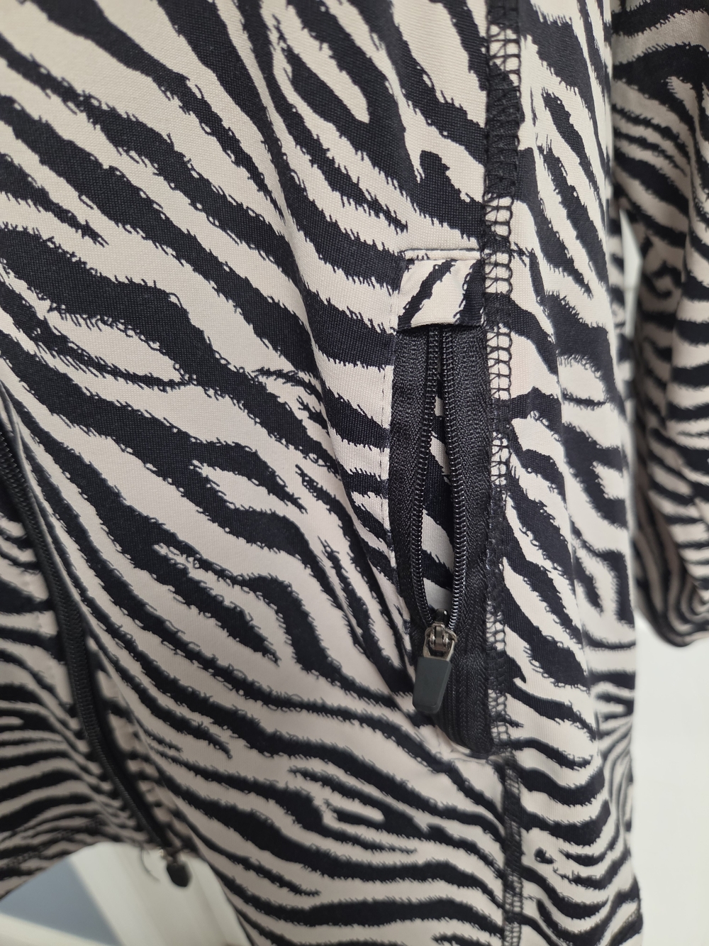 Lulu-B Black & White Zebra-Print Bomber Jacket - Picture 4 of 11